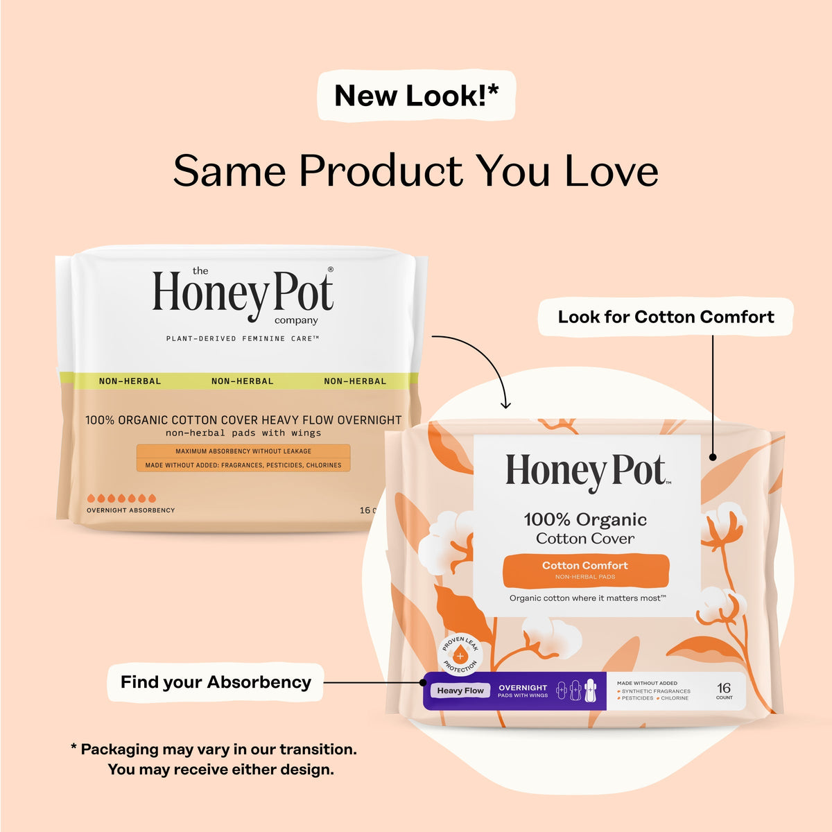 Organic Cotton Comfort Cover Heavy Flow Overnight Pads