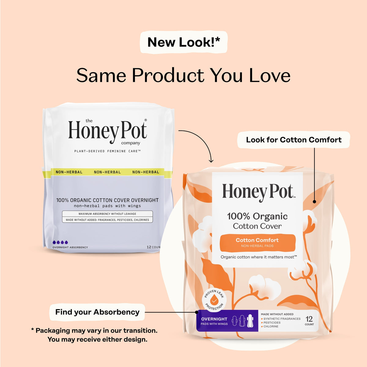 Organic Cotton Comfort Cover Overnight Pads