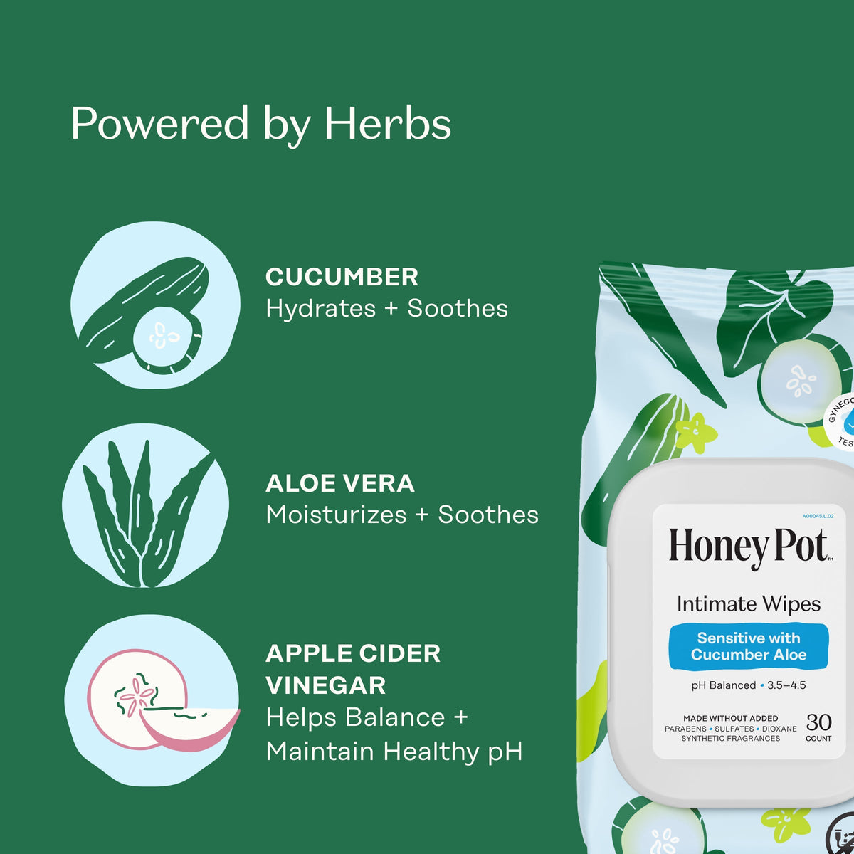 Sensitive with Cucumber Aloe Intimate Wipes