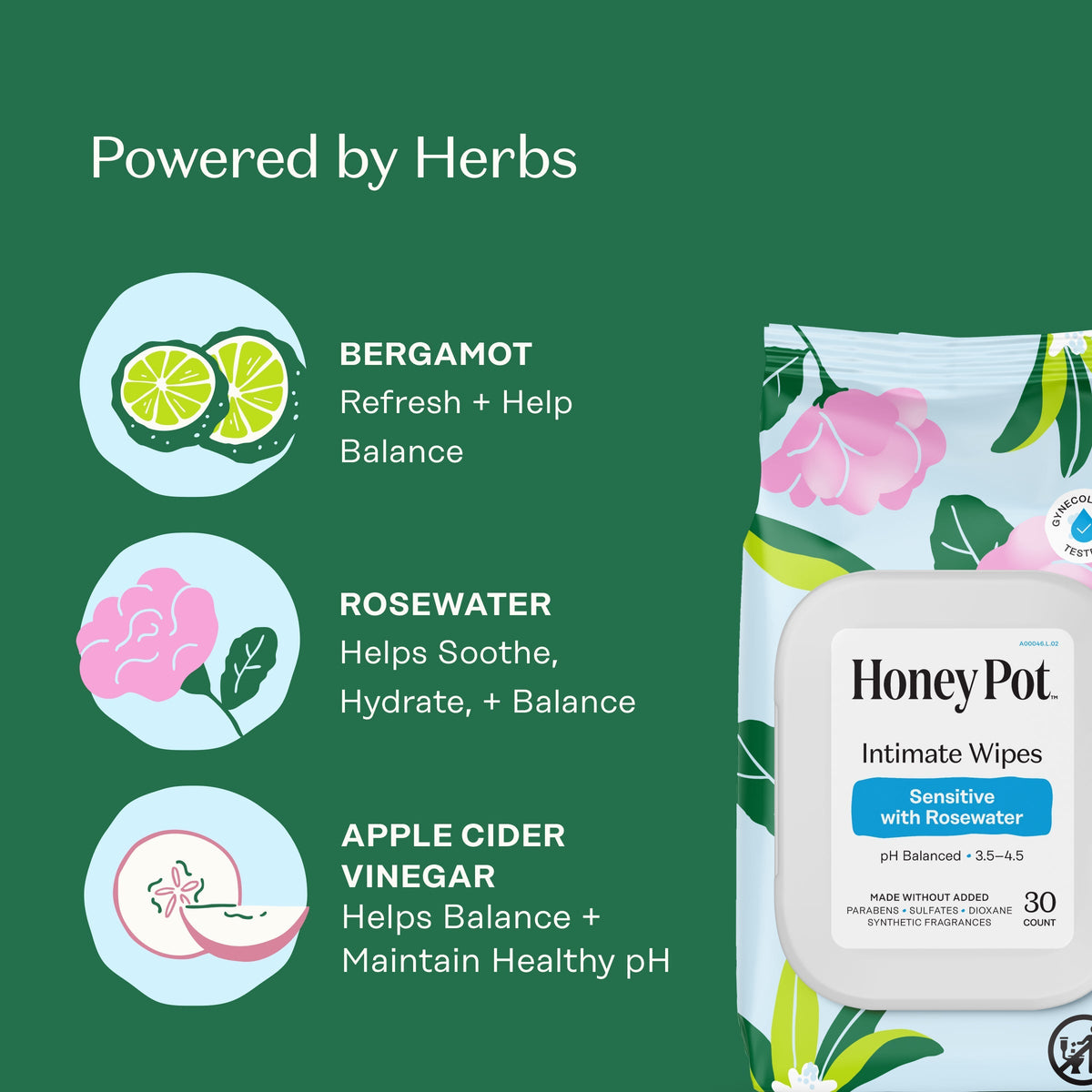 Sensitive with Rosewater Intimate Wipes