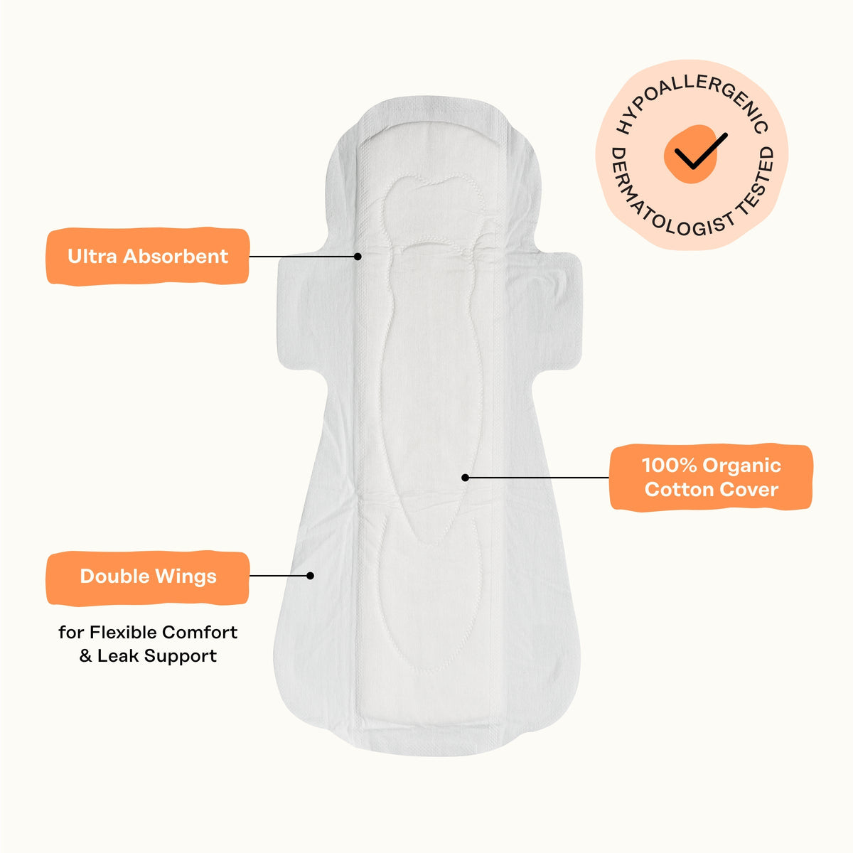 Organic Cotton Comfort Cover Overnight Pads